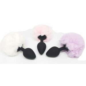 PLUG ANAL SILICONA COLA DE CONEJO POMPON MEDIUM